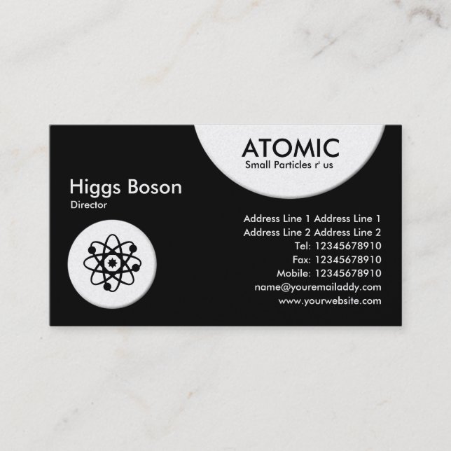Atomic Circles - Black - Gold Business Card (Front)