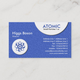 Atomic Circles - Blue Embossed Texture Business Card