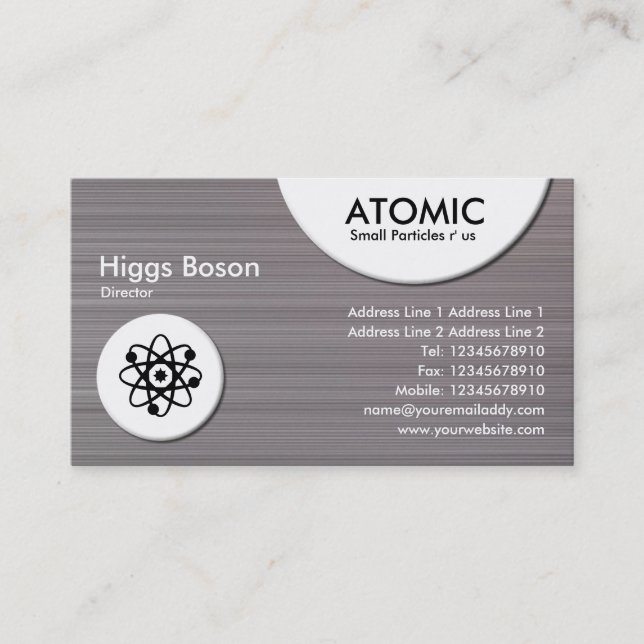 Atomic Circles - Brushed Metal II Texture Business Card (Front)