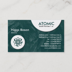 Atomic Circles - Dark Green Brushed Texture Business Card