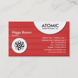 Atomic Circles - Red Brushed Texture Business Card