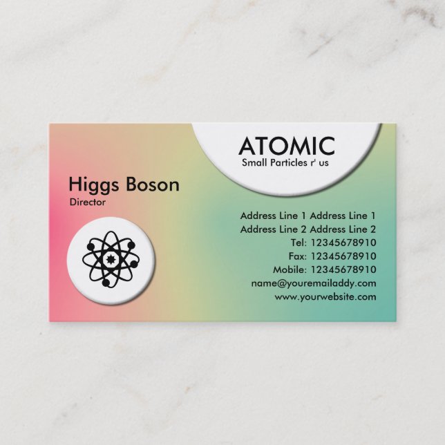 Atomic Circles - Soft Gradients Business Card (Front)