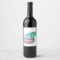 Atomic Cookware Design Wine Bottle Label