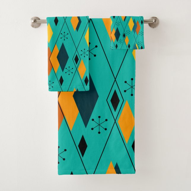 Atomic Diamonds  Bath Towel Set (Insitu)