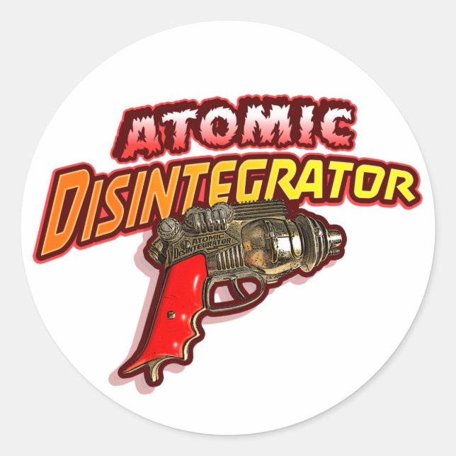 Atomic Disintegrator Classic Round Sticker (Front)