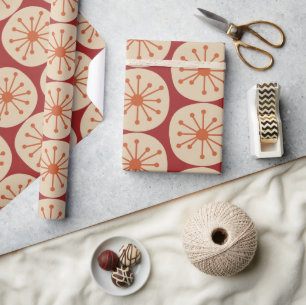 Atomic Dots Retro Mid Century Modern Pattern Wrapping Paper