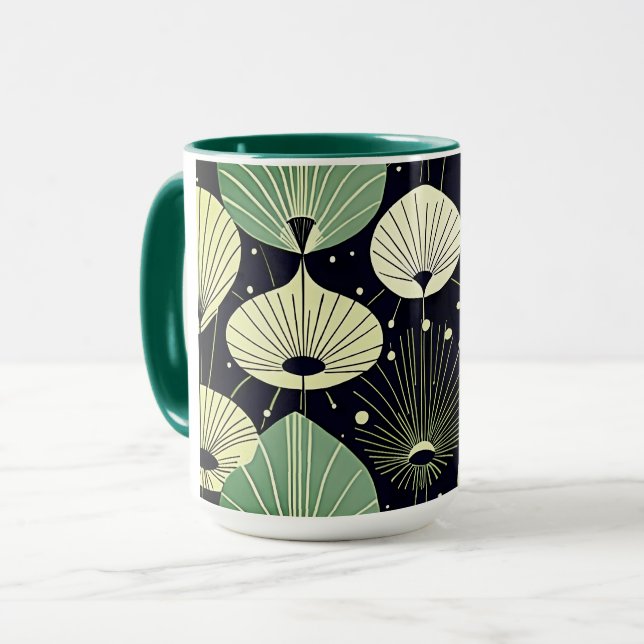 Atomic Drops Blue White Green  Mug (Front Left)