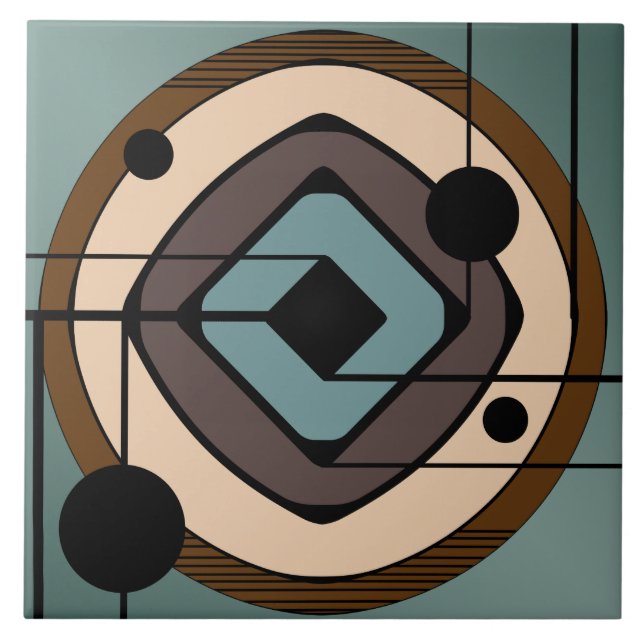 Atomic Era Abstract Art 'Coaster' Tile (Front)