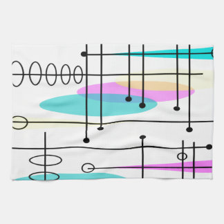 Atomic Era Abstract Colours and Design Tea Towel