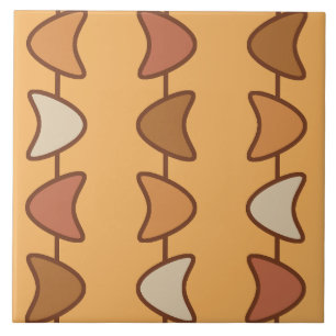 Atomic Era Boomerangs Burnt Orange Tile