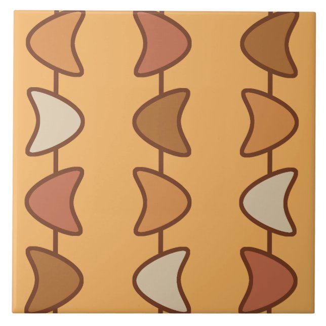 Atomic Era Boomerangs Burnt Orange Tile (Front)