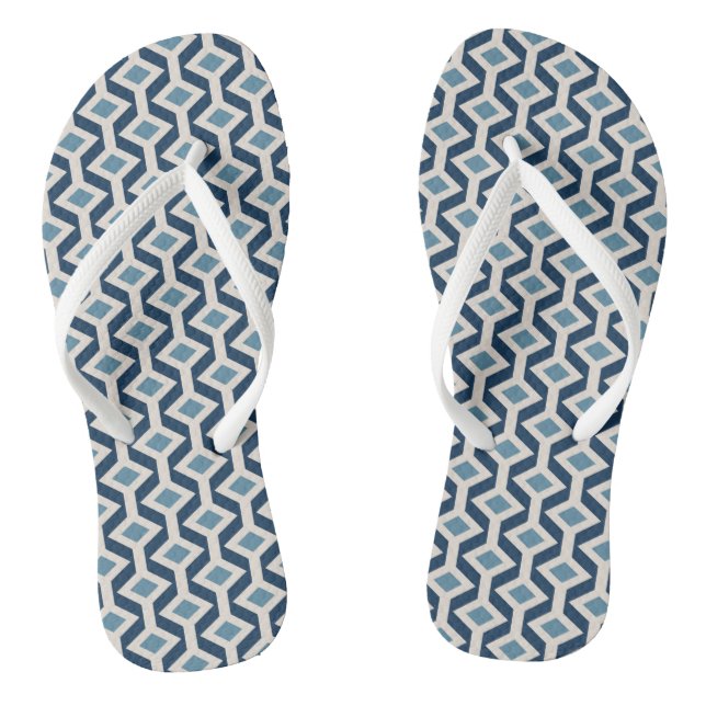 Atomic Era Inspired Geometric Pattern Jandals (Footbed)
