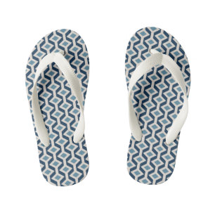 Atomic Era Inspired Geometric Pattern Kid's Jandals