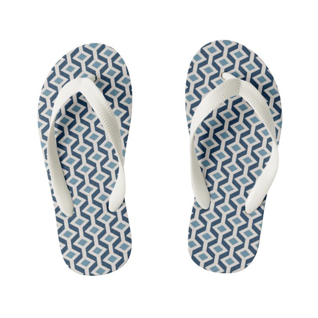 Atomic Era Inspired Geometric Pattern Kid's Jandals (Footbed)