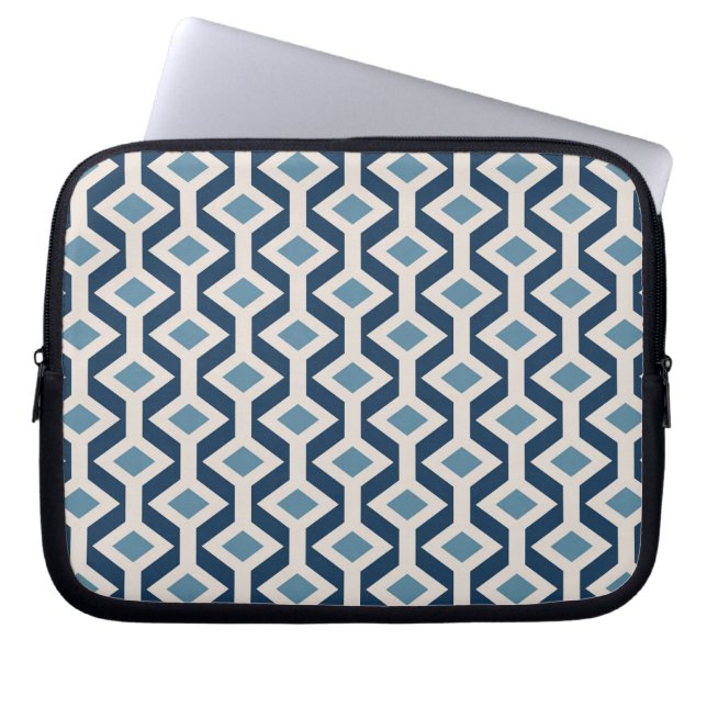 Atomic Era Inspired Geometric Pattern Laptop Sleeve (Front)