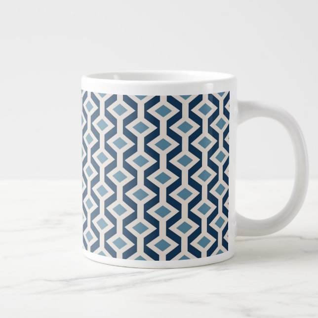 Atomic Era Inspired Geometric Pattern Large Coffee Mug (Right)
