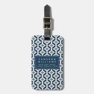 Atomic Era Inspired Geometric Pattern Luggage Tag