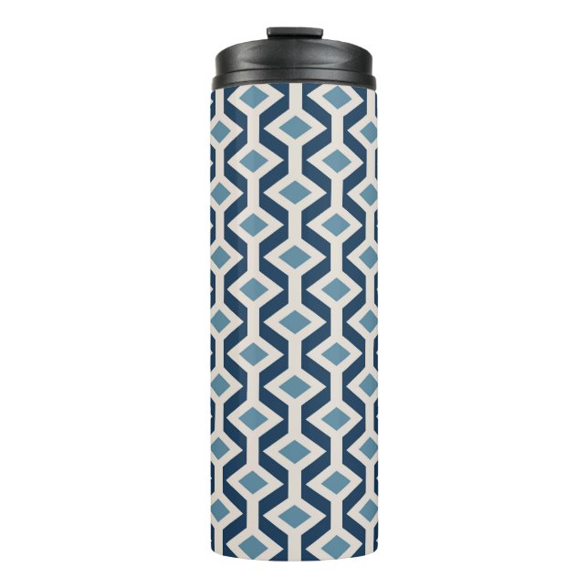 Atomic Era Inspired Geometric Pattern Thermal Tumbler (Front)
