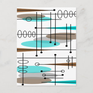 Atomic Era Inspired Mid-Century Design 13 Postcard