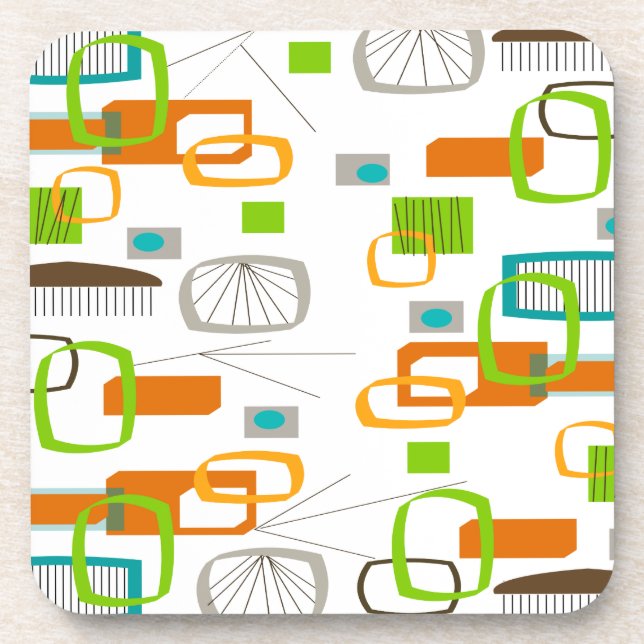 Atomic Era Inspired Mid-Century Design 21 Coaster (Front)