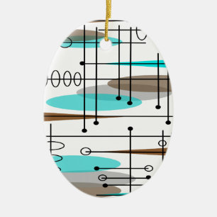 Atomic Era Mid-Century Modern Abstract Ceramic Tree Decoration