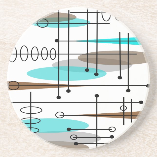 Atomic Era Mid-Century Modern Abstract Coaster (Front)