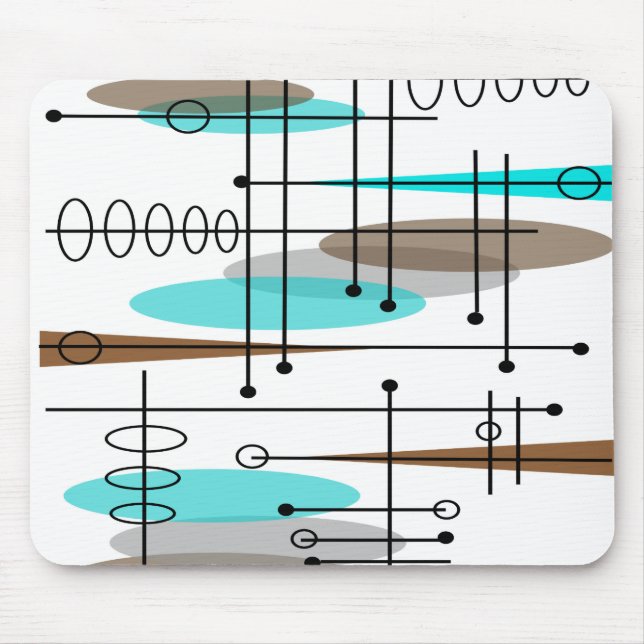 Atomic Era Mid-Century Modern Abstract Mouse Pad (Front)