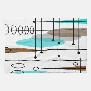 Atomic Era Mid-Century Modern Abstract Tea Towel