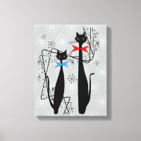 Atomic Era Mid Century Modern Cool Cat Pair