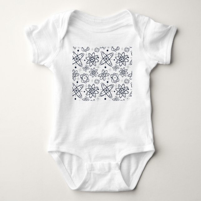 Atomic Era: Mid-Century Modern Patterns Baby Bodysuit (Front)