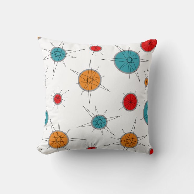 Atomic Era Retro Planets Cushion (Front)