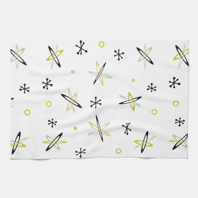 Atomic Era Space Age Tea Towel (Horizontal)