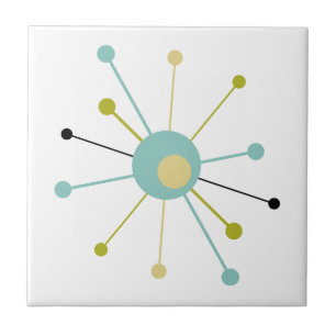 Atomic Era Starburst Mid Century Modern Tile