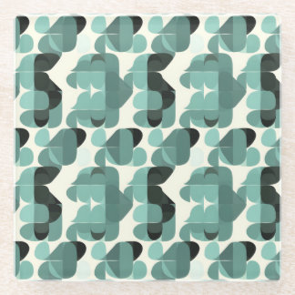 Atomic Era Vintage MCM Mid Century Modern Teal Glass Coaster