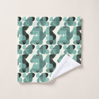 Atomic Era Vintage MCM Mid Century Modern Teal Wash Cloth