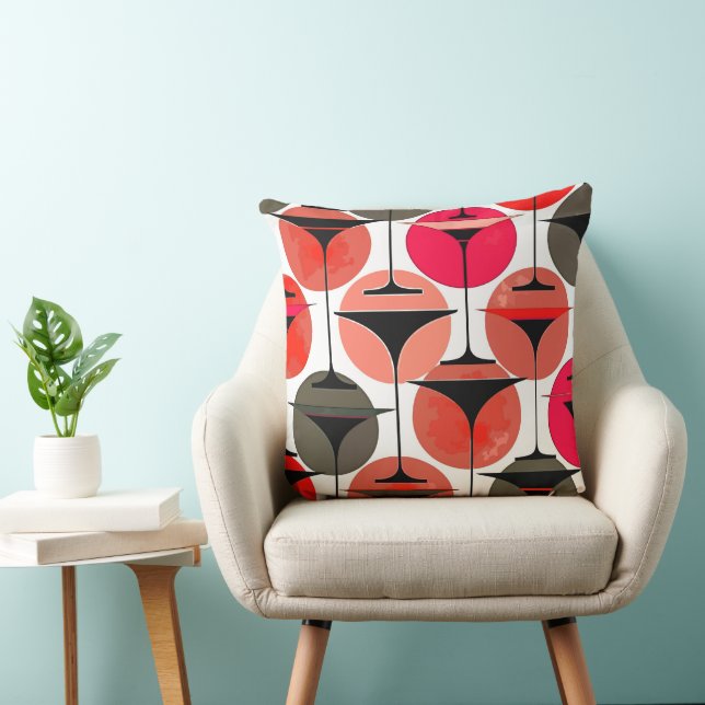 Atomic Fifties Inspired Martinis In Magenta Cushion (Chair)