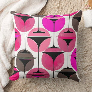 Atomic Fifties Inspired Martinis In Magenta Cushion