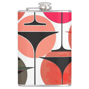 Atomic Fifties Inspired Martinis In Magenta Hip Flask