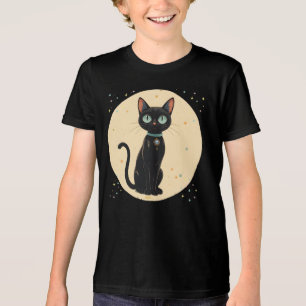 Atomic Futuristic Black Cat Moon Tri-Blend Shirt