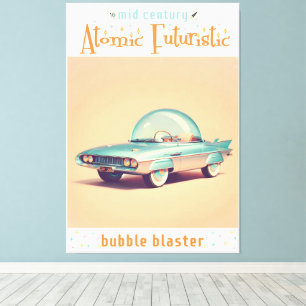Atomic Futuristic Bubble Blaster Car Canvas Print