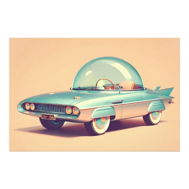 Atomic Futuristic Bubble Blaster Car  Photo Print (Front)