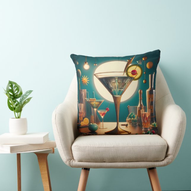 Atomic Futuristic Circuit Board Martini Cushion (Chair)
