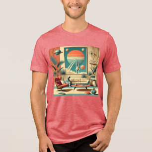 Atomic Futuristic Florida Space Age Family Room Tri-Blend Shirt