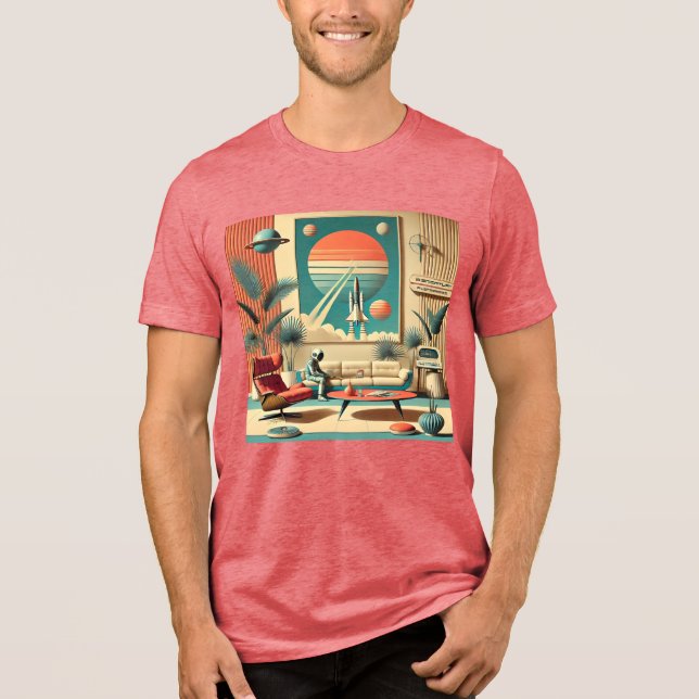 Atomic Futuristic Florida Space Age Family Room Tri-Blend Shirt (Front)