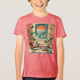 Atomic Futuristic Florida Space Age Family Room Tri-Blend Shirt