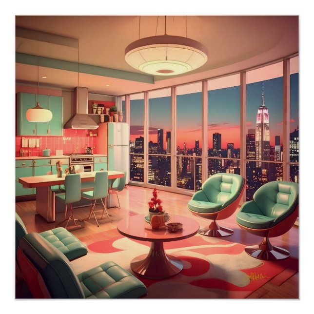 Atomic Futuristic Penthouse Apartment Poster (Front)