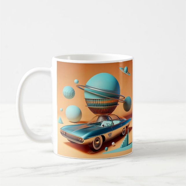 Atomic Futuristic Sky View Cruiser Car  Coffee Mug (Left)