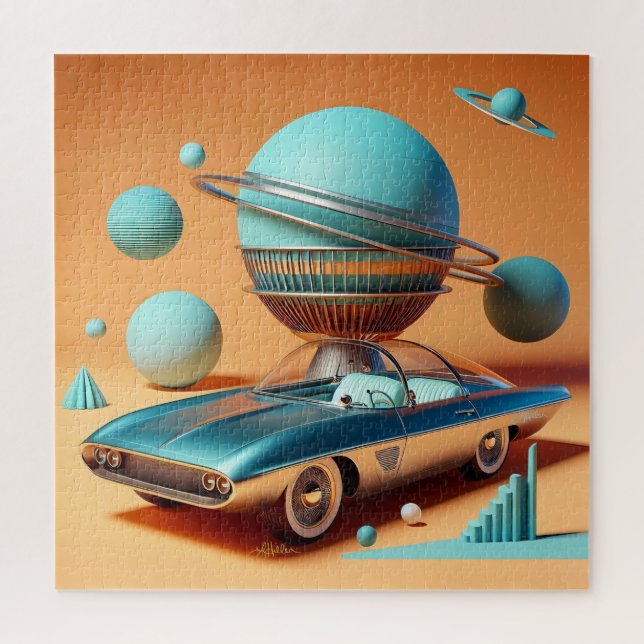 Atomic Futuristic Sky View Cruiser Car  Jigsaw Puzzle (Vertical)