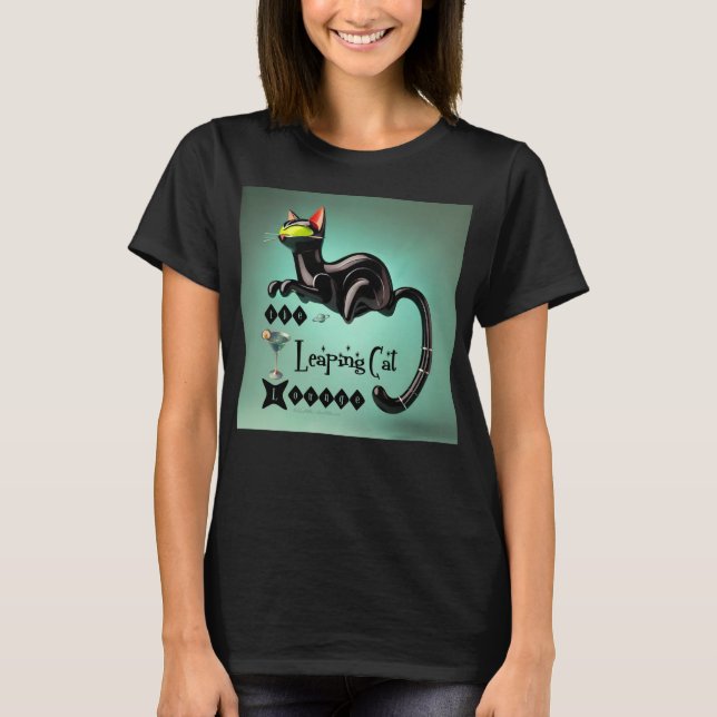 Atomic Futuristic The Leaping Cat Lounge T-Shirt (Front)