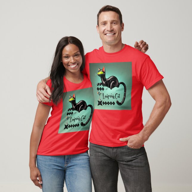 Atomic Futuristic The Leaping Cat Lounge T-Shirt (Unisex)